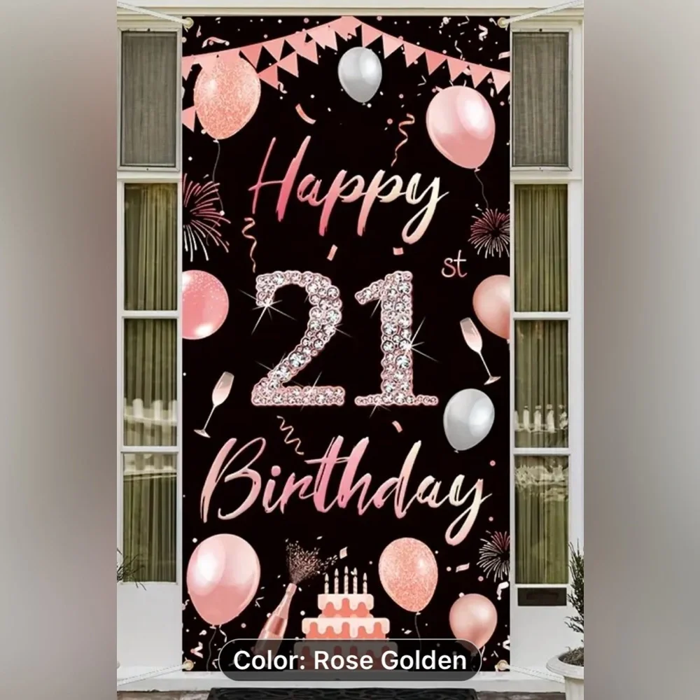 Happy 21st Birthday! SASH and BANNER, 70” x 35”